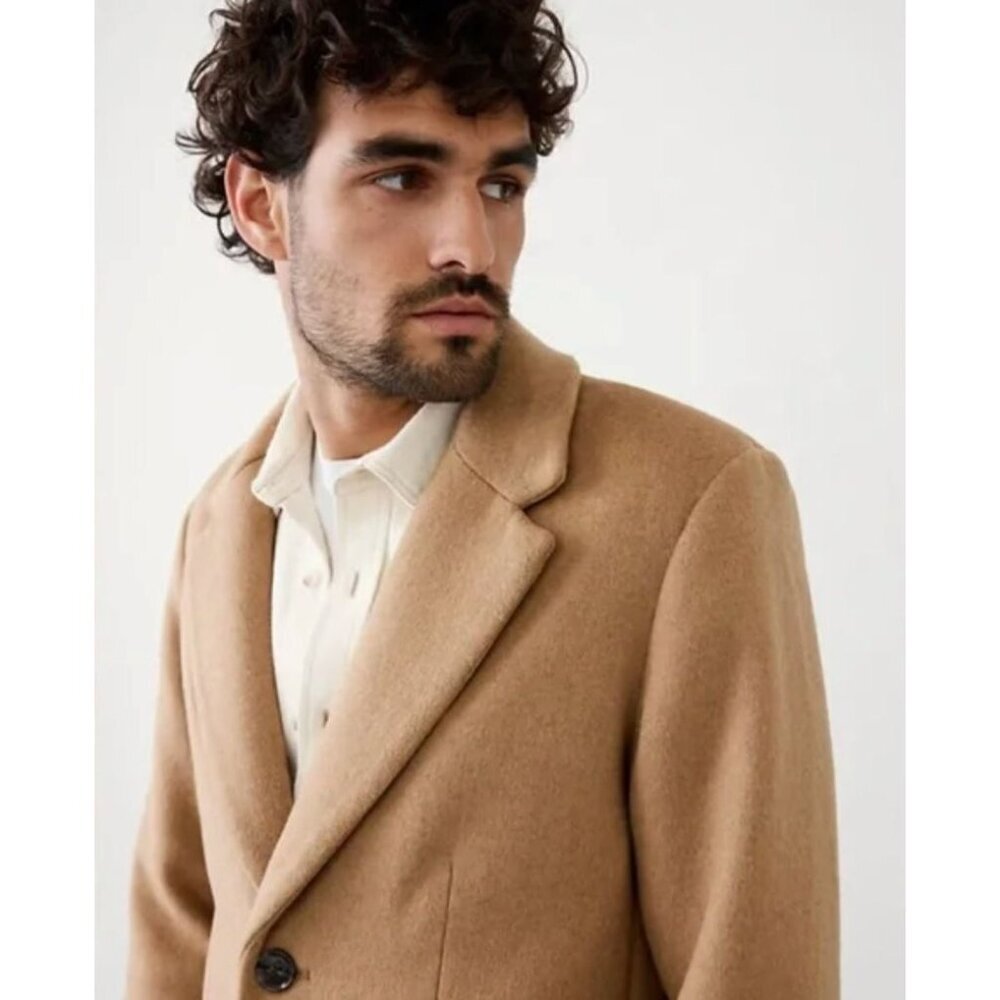 Banana Republic Mens Vintage Y2K 100% Camel Hair Jacket Size 42R Beige AN EXC